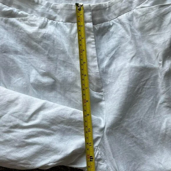Jones New York White Linen Pants Wmn 8 Summer Wide Leg Outdoors Breathable Flowy - Picture 4 of 7
